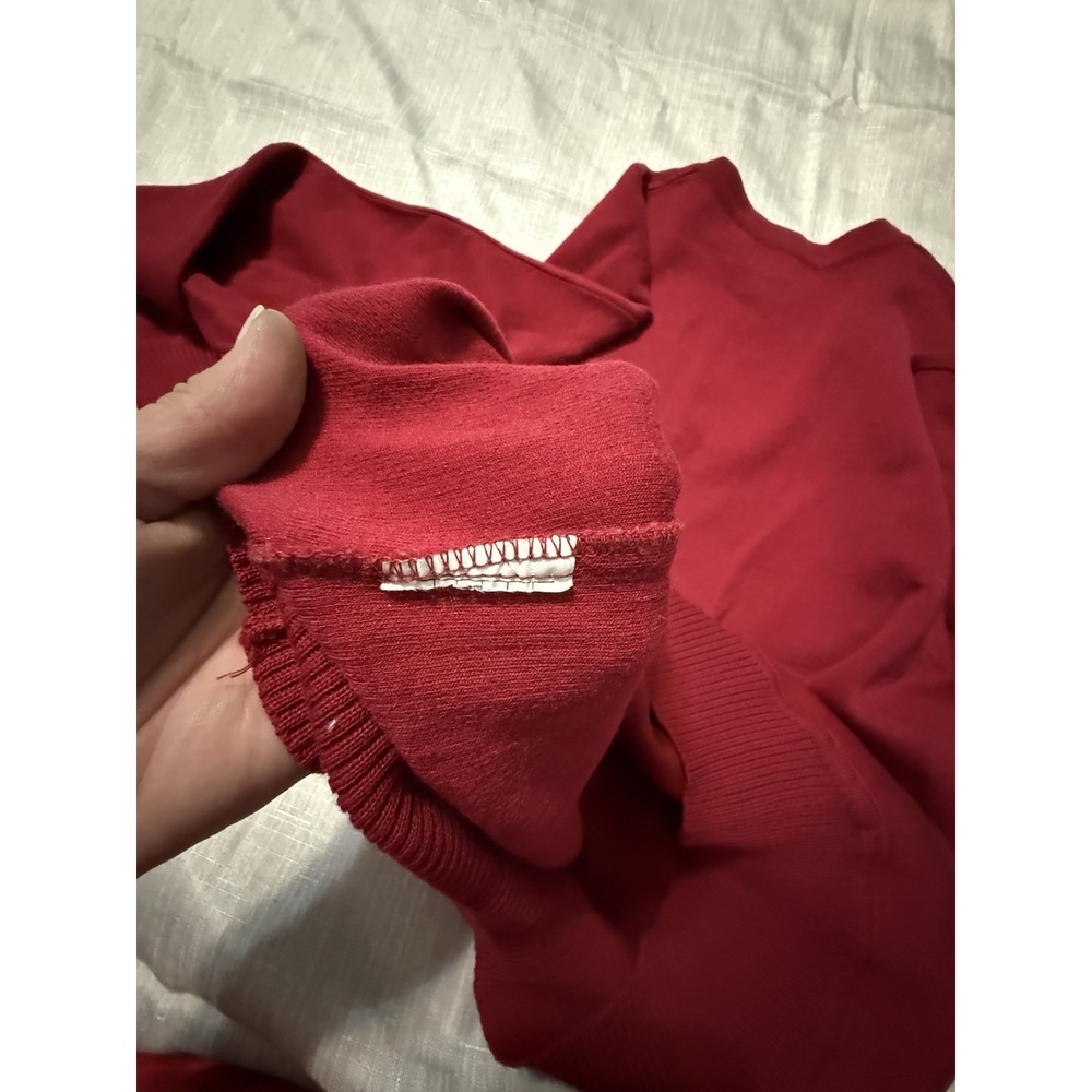 Vintage LeRoy Sweater Size Large Mens Knitwear Red 100% Pure Wool Grandpa - Picture 6 of 8